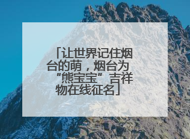 让世界记住烟台的萌，烟台为“熊宝宝”吉祥物在线征名