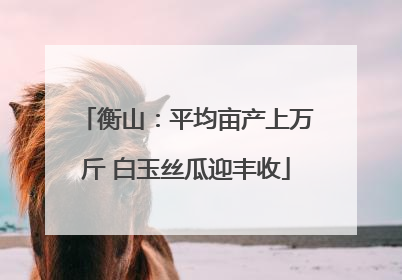 衡山：平均亩产上万斤 白玉丝瓜迎丰收