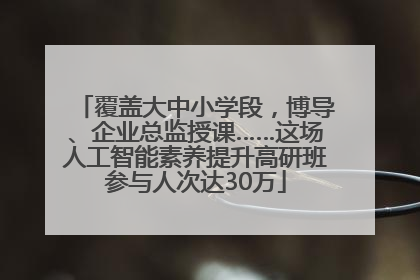 覆盖大中小学段，博导、企业总监授课……这场人工智能素养提升高研班参与人次达30万