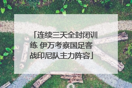 连续三天全封闭训练 伊万考察国足客战印尼队主力阵容