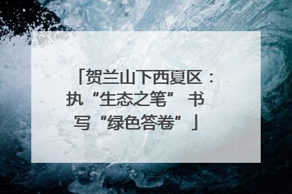 贺兰山下西夏区：执“生态之笔” 书写“绿色答卷”