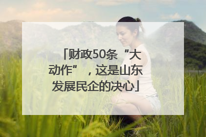 财政50条“大动作”，这是山东发展民企的决心