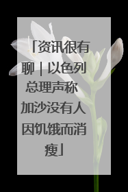 资讯很有聊｜以色列总理声称 加沙没有人因饥饿而消瘦