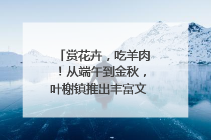 赏花卉，吃羊肉！从端午到金秋，叶榭镇推出丰富文旅活动邀您爽玩