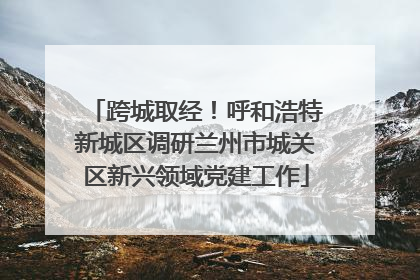 跨城取经！呼和浩特新城区调研兰州市城关区新兴领域党建工作