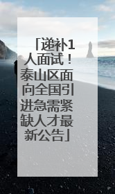 递补1人面试！泰山区面向全国引进急需紧缺人才最新公告