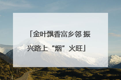 金叶飘香富乡邻 振兴路上“烟”火旺