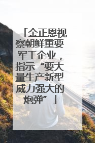 金正恩视察朝鲜重要军工企业，指示“要大量生产新型威力强大的炮弹”