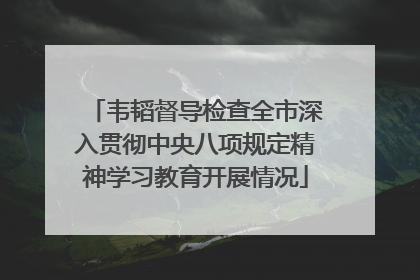 韦韬督导检查全市深入贯彻中央八项规定精神学习教育开展情况