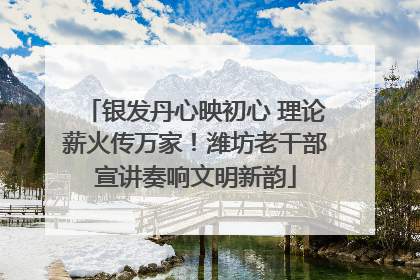 银发丹心映初心 理论薪火传万家！潍坊老干部宣讲奏响文明新韵