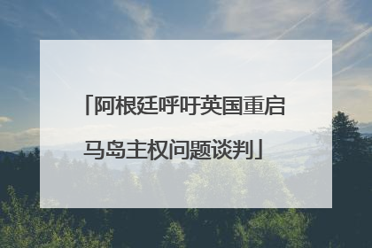 阿根廷呼吁英国重启马岛主权问题谈判
