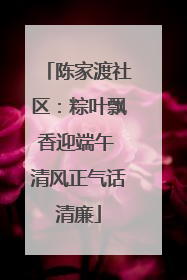 陈家渡社区：粽叶飘香迎端午 清风正气话清廉