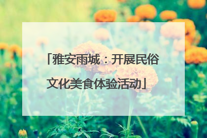 雅安雨城：开展民俗文化美食体验活动