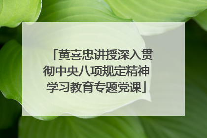 黄喜忠讲授深入贯彻中央八项规定精神学习教育专题党课