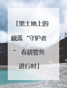 黑土地上的藏蓝“守护者” 春耕警务进行时
