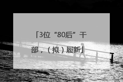 3位“80后”干部，（拟）履新