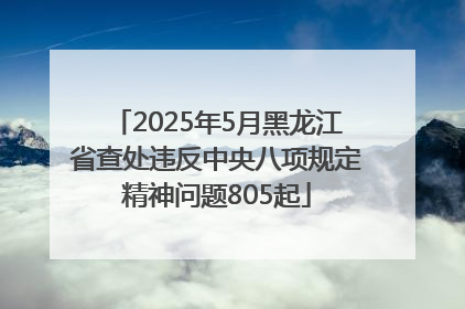 2025年5月黑龙江省查处违反中央八项规定精神问题805起