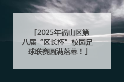 2025年福山区第八届“区长杯”校园足球联赛圆满落幕！