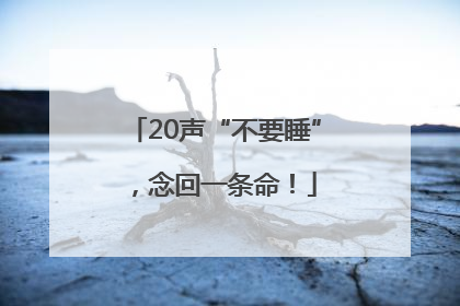 20声“不要睡”，念回一条命！