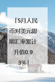 5月人民币对美元即期汇率累计升值0.93%