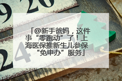 @新手爸妈，这件事“零跑动”了！上海医保推新生儿参保“免申办”服务